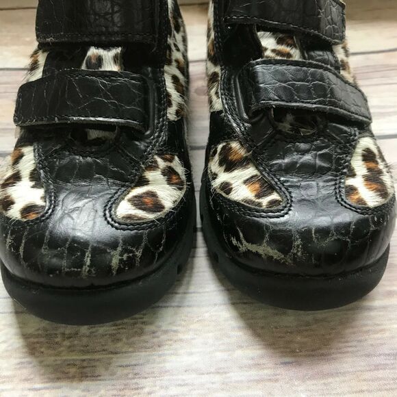 Donald J. Pliner Girls Shoes Size 27 10.5 Leopard Black Furry Ankle Boots Bootie - Picture 3 of 9